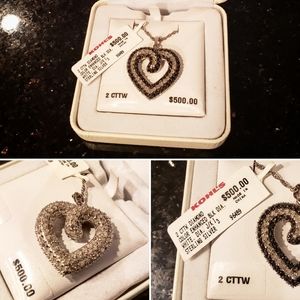 NWT 2 Carat Diamond Heart Necklace Authentic!